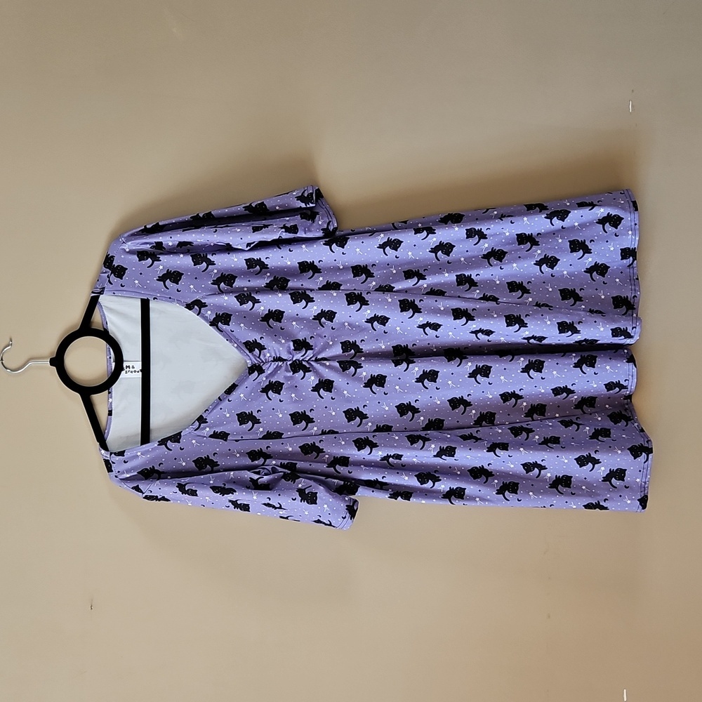 Em & Sprout purple celestial cat swing dress size XXL